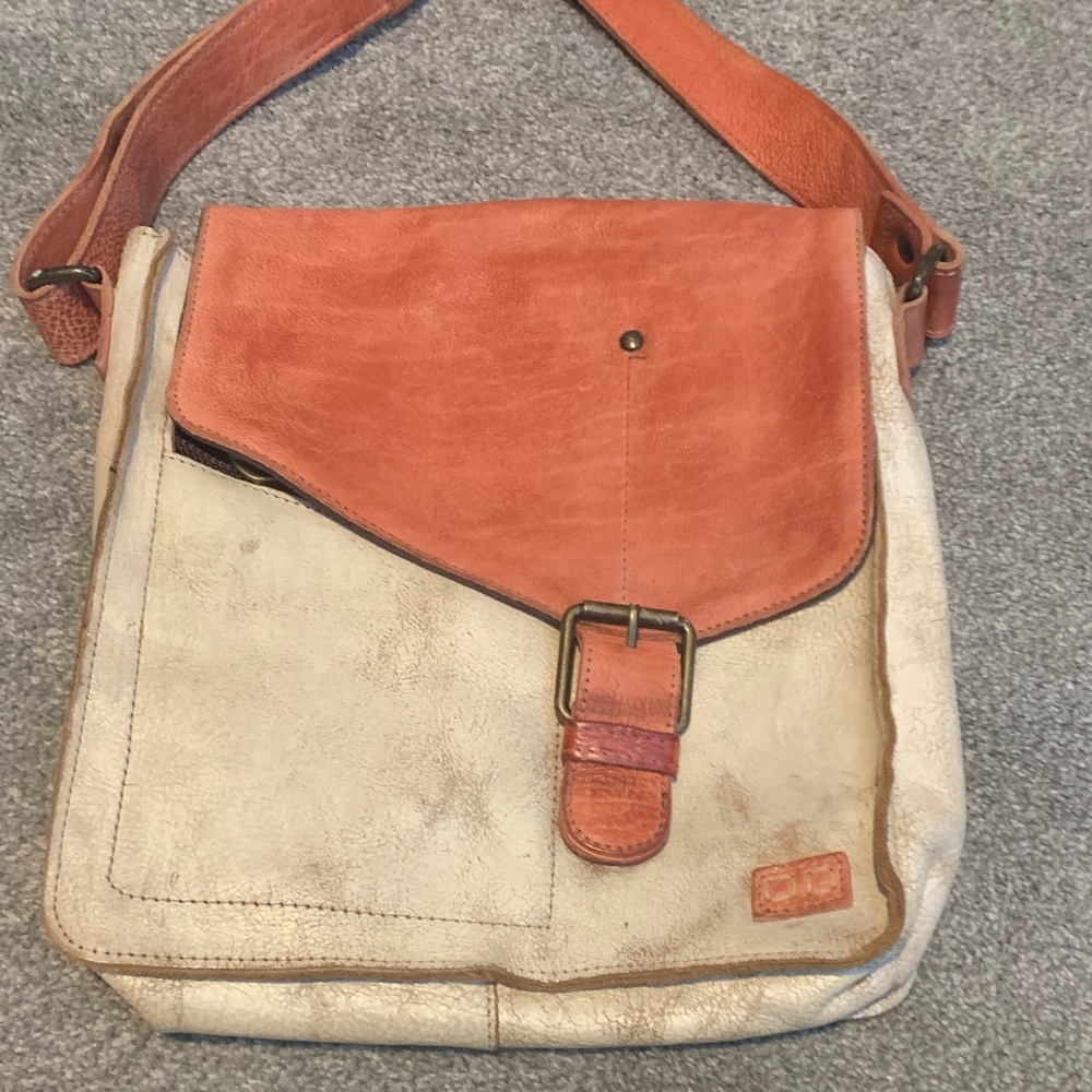 BED|STU Coral and Cream Shoulder Bag